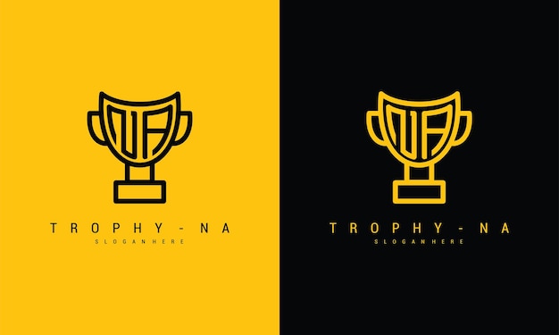 N a letter trophy marking victory logo vector icon illustration premium vector