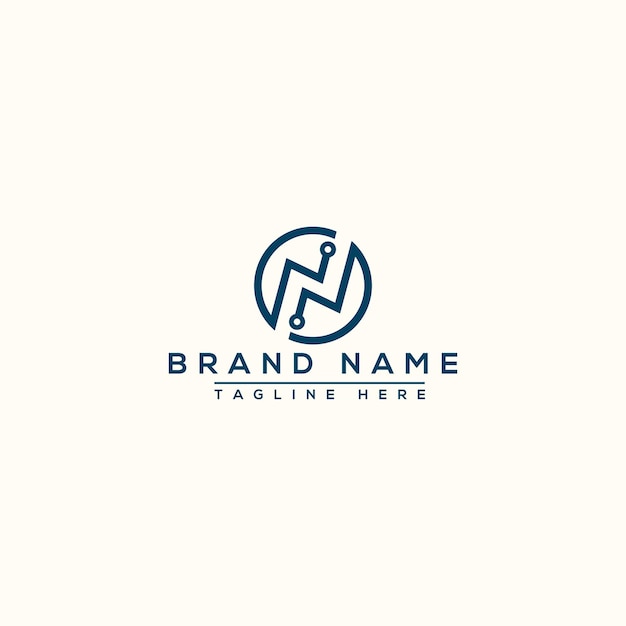 N логотип дизайн шаблона векторной графики элемент брендинга