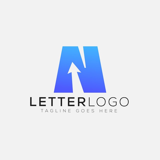 N logo design template vector graphic branding element