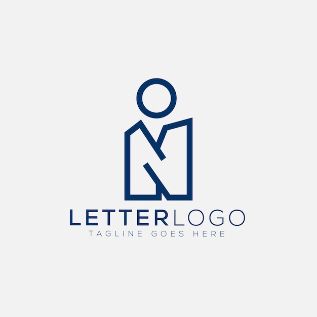 N logo design template vector graphic branding element