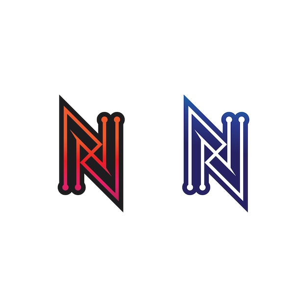 N logo font company logo business and letter initial N design vector and letter for logo