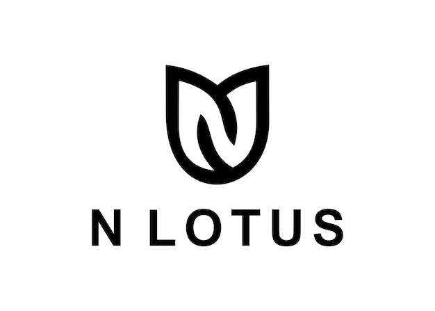 Vector n lotus logo ontwerp vector illustratie