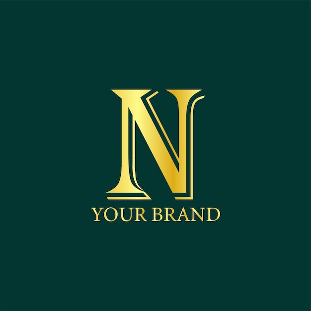 Шаблон дизайна логотипа N Luxury