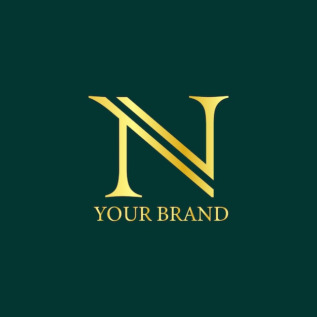 Vector n luxury logo design template