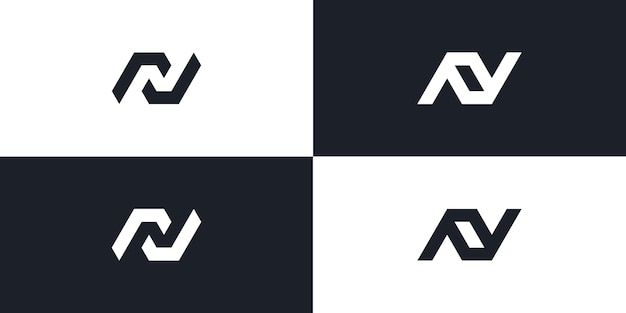 N monogram logo eerste letter ontwerp