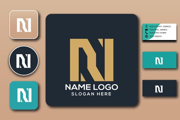 N monogram logo template