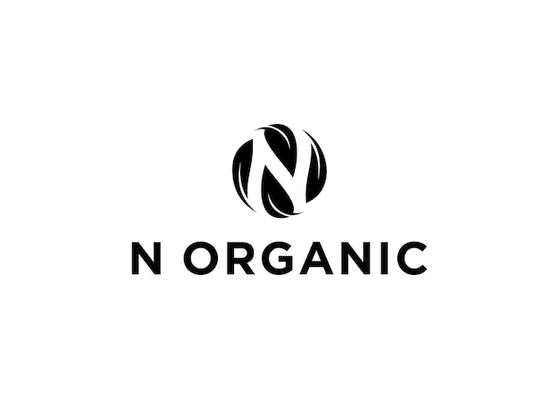 N organic logo design vector illustration