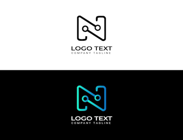 Vettore n modello di progettazione logo tipografia vettore premium