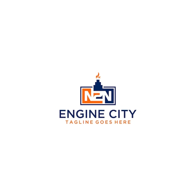 N2N initieel city engineering logo-ontwerp