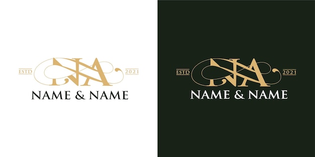 Na logo luxe ontwerp