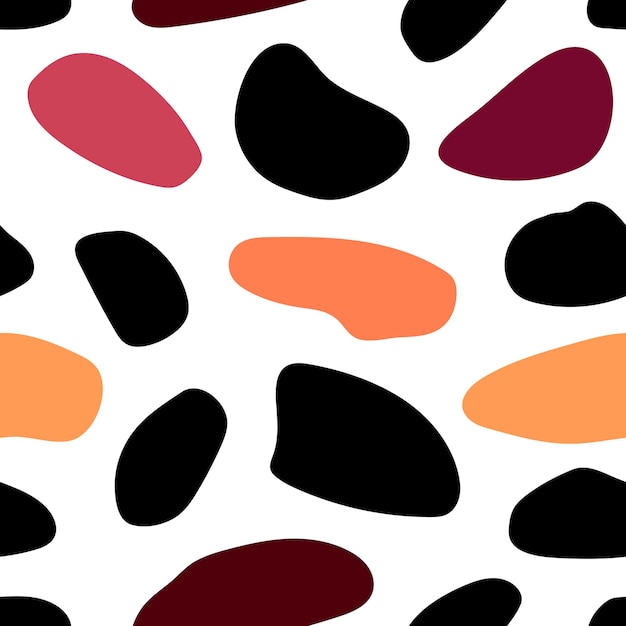 Naadloos abstract patroon met zwarte en gekleurde vlekken veelkleurige gevlekte patroon dierenprint