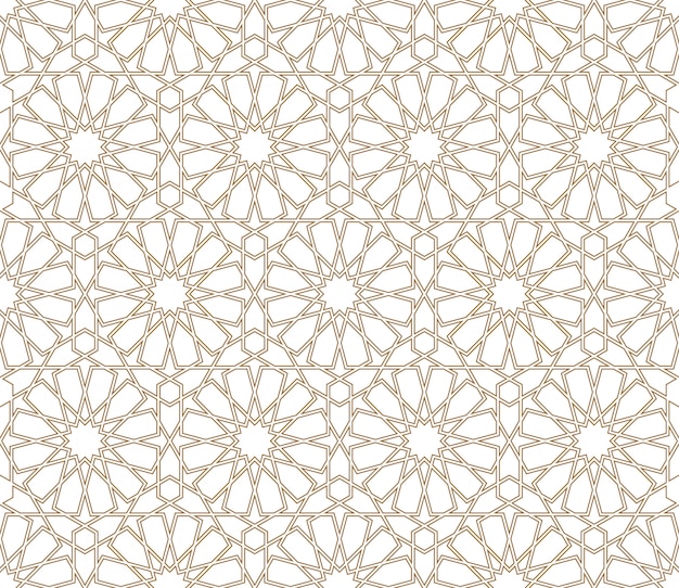 Naadloos Arabisch geometrisch ornament in bruine kleur