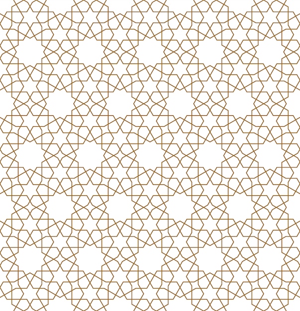 Naadloos arabisch geometrisch ornament in bruine kleur.