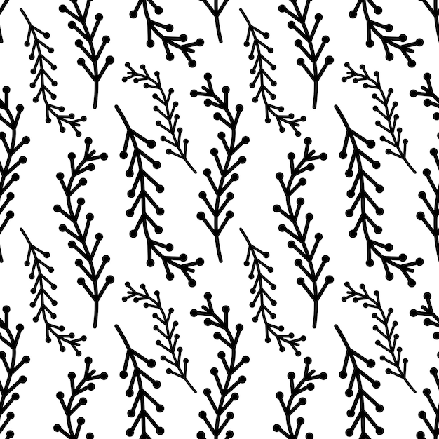 Naadloos bloemenpatroon element vector vorm doodle plant abstracte textuur achtergrond illustratie