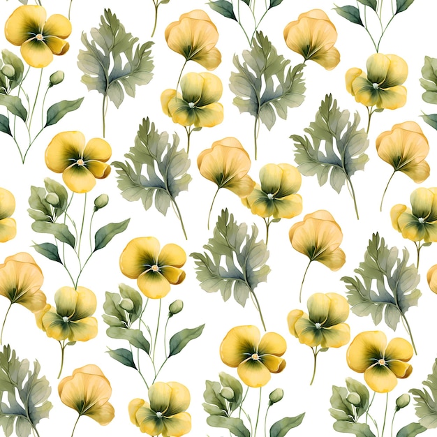 Naadloos decoratief elegant patroon met schattige bloem van pansy Verbazingwekkend naadloos bloemenpatroon