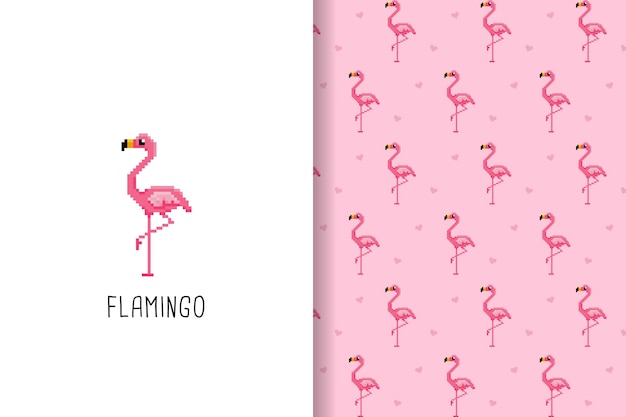 Naadloos flamingopatroon met roze achtergrond