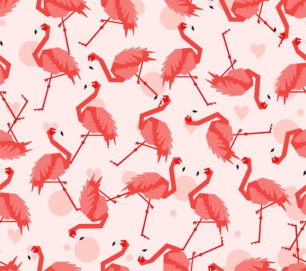 Naadloos flamingopatroon