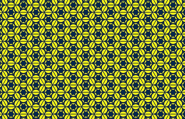 Naadloos geel en blauw geometrisch zeshoekpatroon