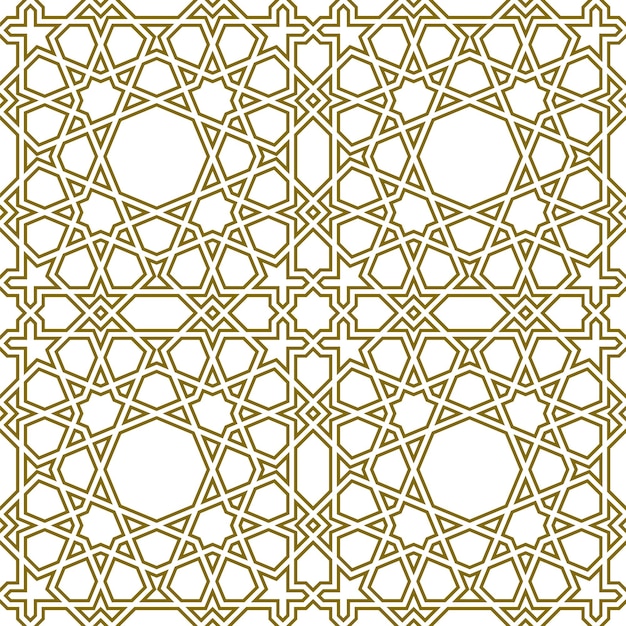 Naadloos geometrisch ornament op basis van traditionele islamitische kunst. gecontourde lijnen.