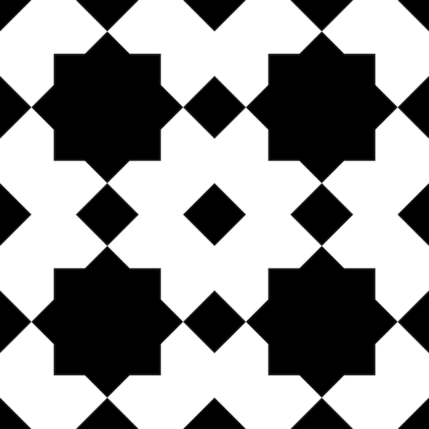Naadloos geometrisch patroon in Arabische stijl Zellij in zwart-wit