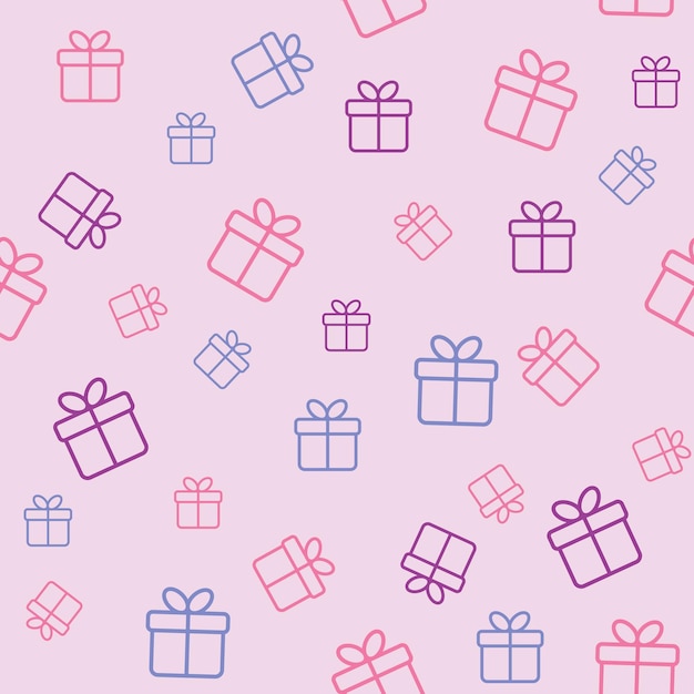Naadloos grappig patroon met geschenkdozen Wrapping of background