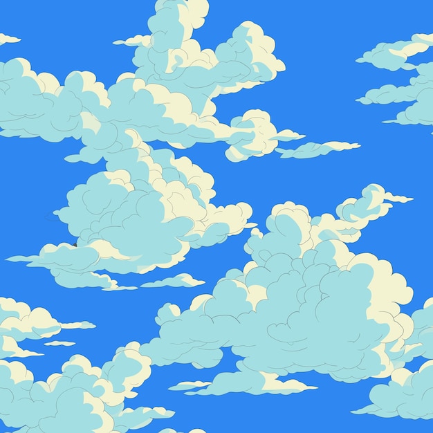 Naadloos herhalend patroon van wolken