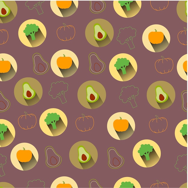 Naadloos kleurenpatroon van pictogrammen voor gezonde groenten