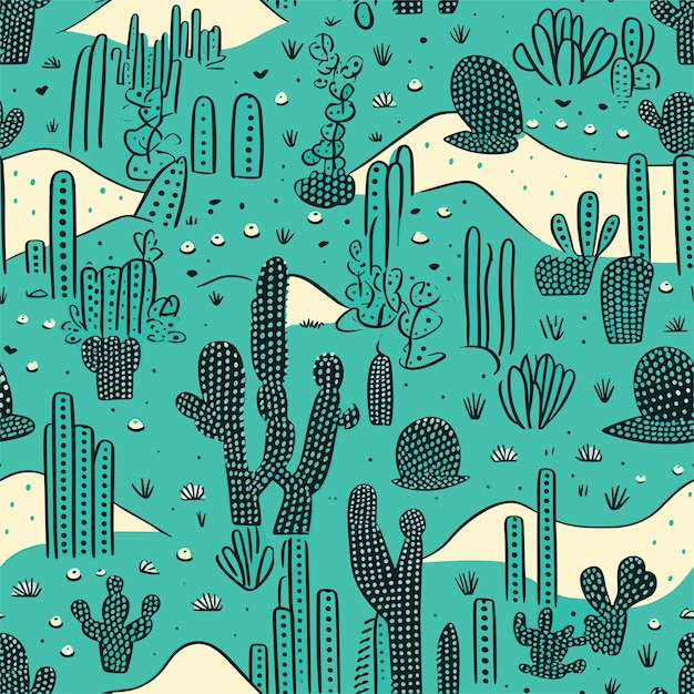 Naadloos kleurrijk cactuspatroon