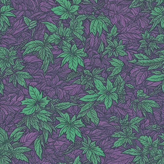 Vector naadloos kleurrijk marihuana-patroon