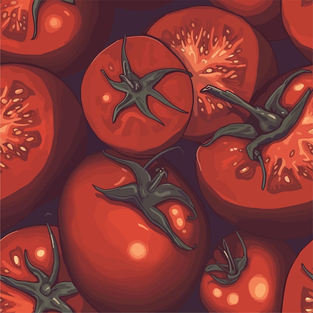 Naadloos kleurrijk tomatenpatroon