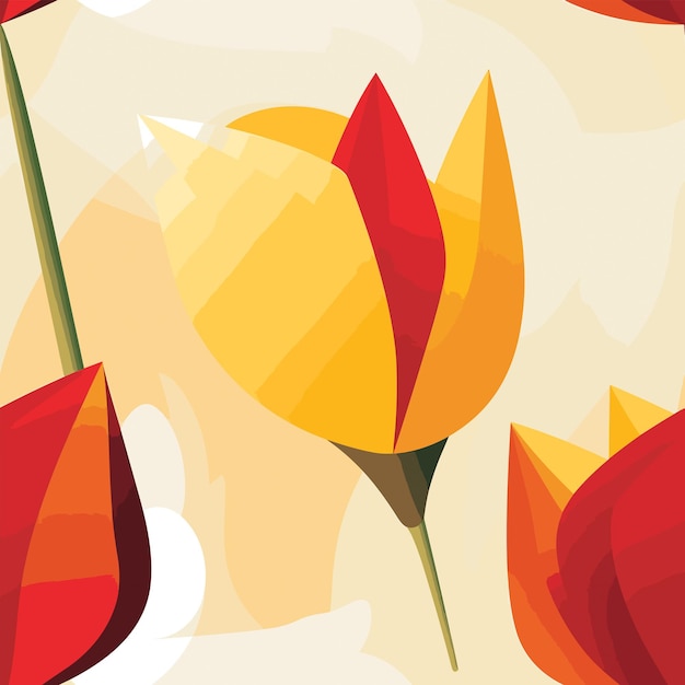 Naadloos kleurrijk tulpenpatroon