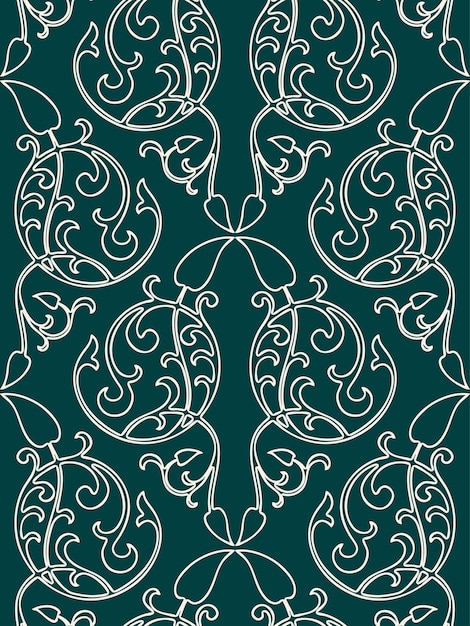 Vector naadloos ornament van decoratieve contour vintage designelementen