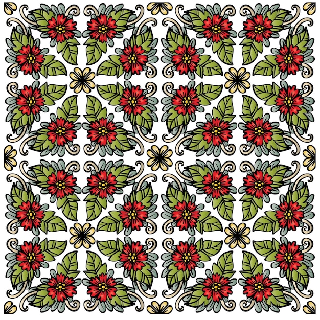Vector naadloos patroon abstract bloemenornament