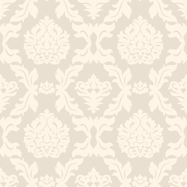 Naadloos patroon beige damast behang