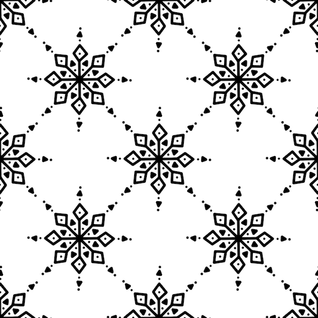 Naadloos patroon gemaakt van doodle abstracte sneeuwvlokken