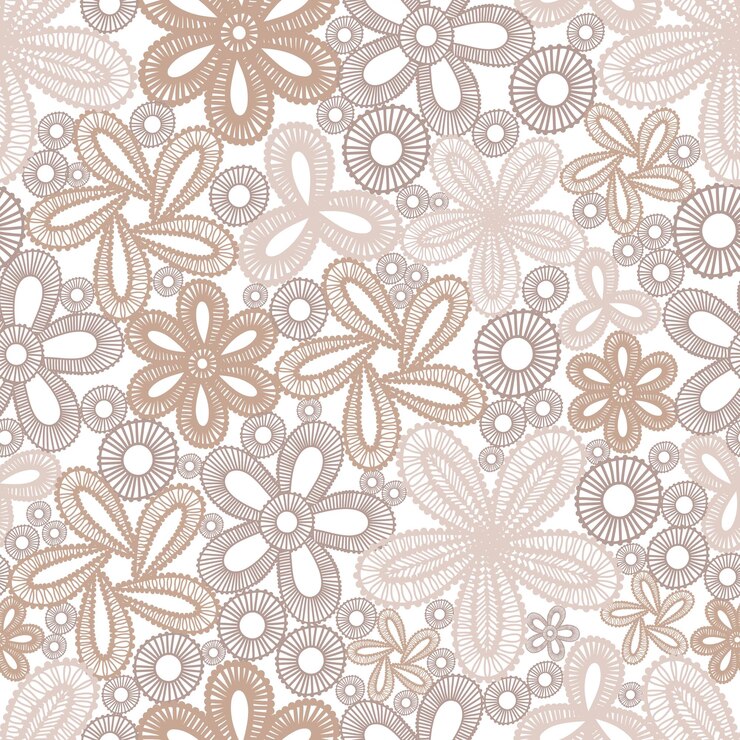 Naadloos patroon in boho-stijl met kant Eenvoudig patroon met abstracte bloemen Plat patroon
