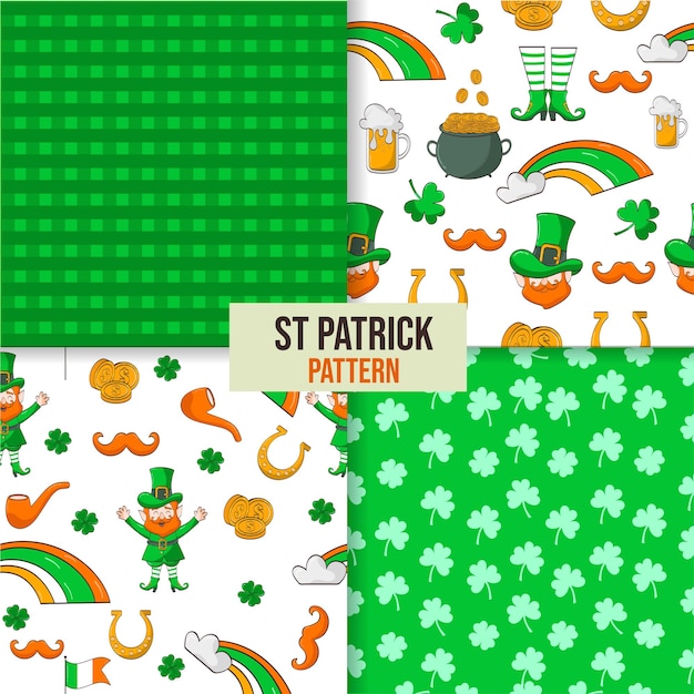 Naadloos patroon ingesteld voor St Patrick's Day