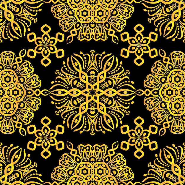 Naadloos patroon met abstract ornament op zwarte achtergrond