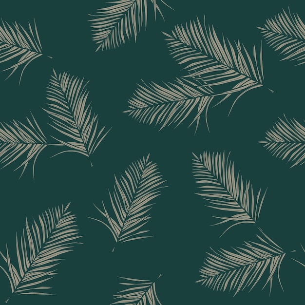 Naadloos patroon met abstracte bladeren op groene achtergrond