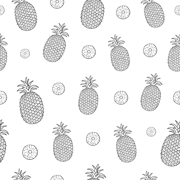 Naadloos patroon met ananassen