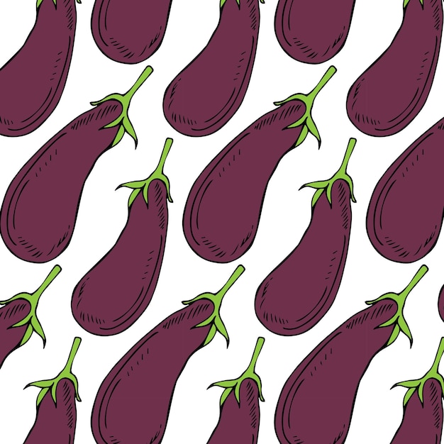 Naadloos patroon met aubergines.