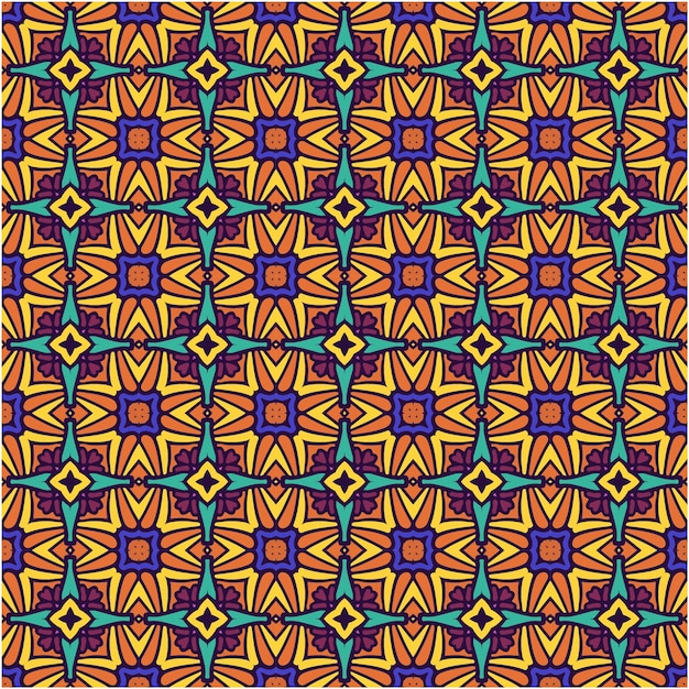Naadloos patroon met batikmotiefstijl