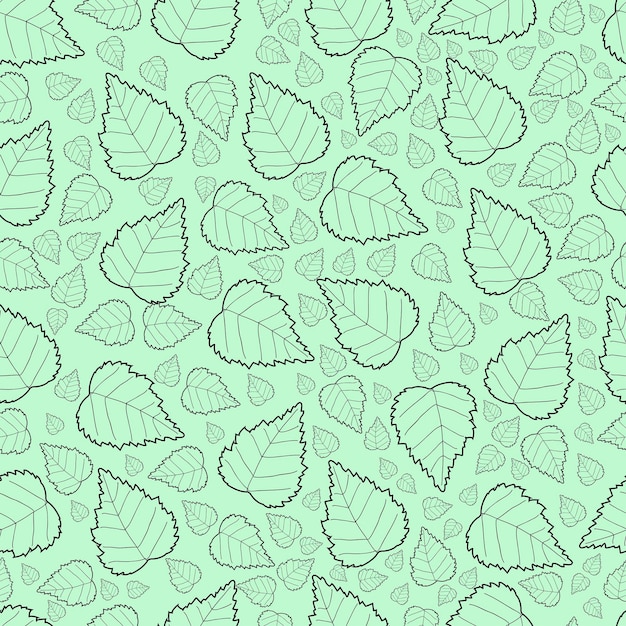 Naadloos patroon met berkenbladeren