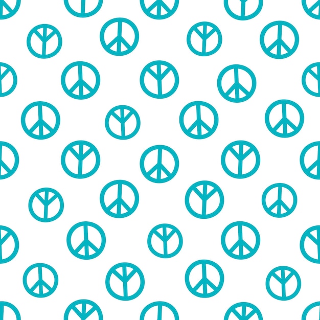 Naadloos patroon met blauw vredessymbool