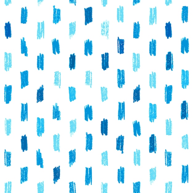 Naadloos patroon met blauwe hand getrokken kleurpotloodslagen.