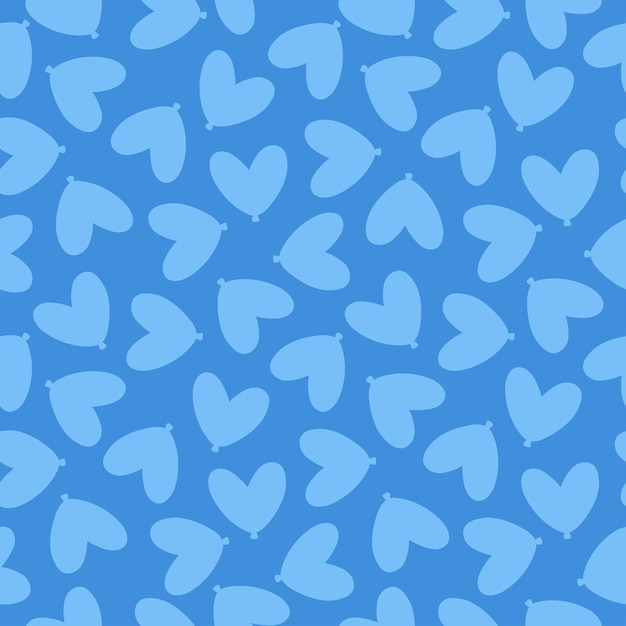 Naadloos patroon met blauwe hartvormige ballon