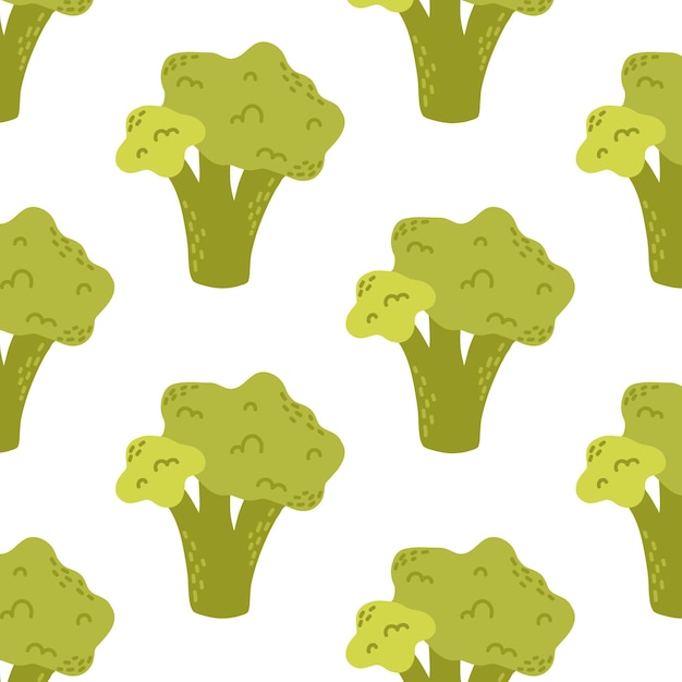 Naadloos patroon met broccoli patroon met groenten vectorillustratie