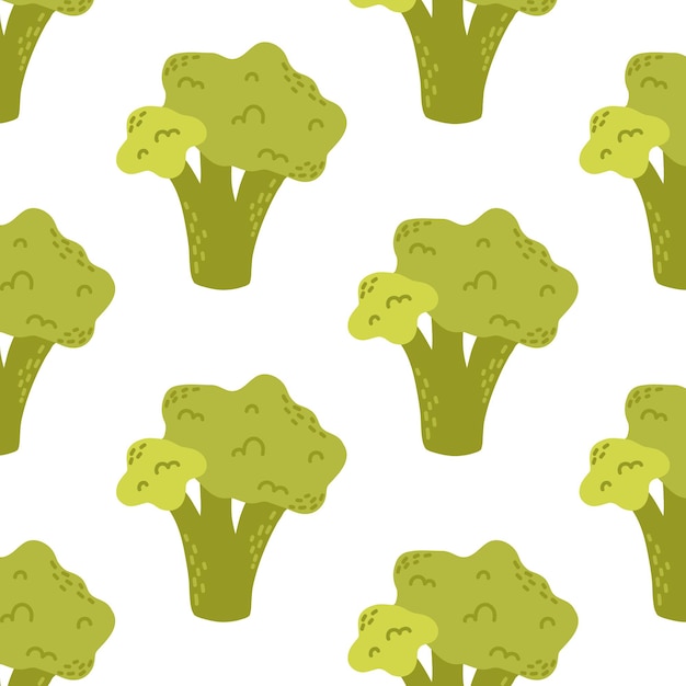 Naadloos patroon met broccoli Patroon met groenten vectorillustratie