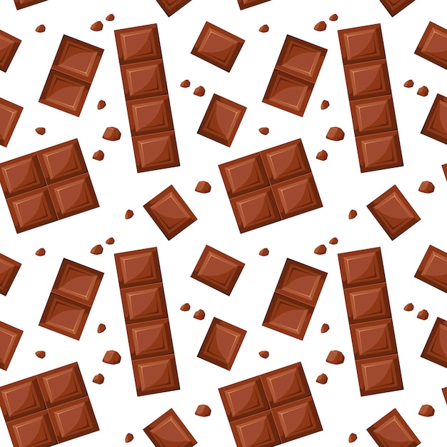 Vector naadloos patroon met chocoladerepen cartoon design