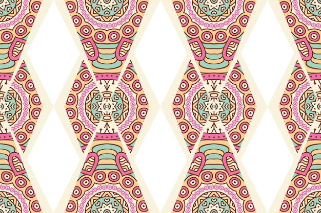 Vector naadloos patroon met etnische mandala-ornament
